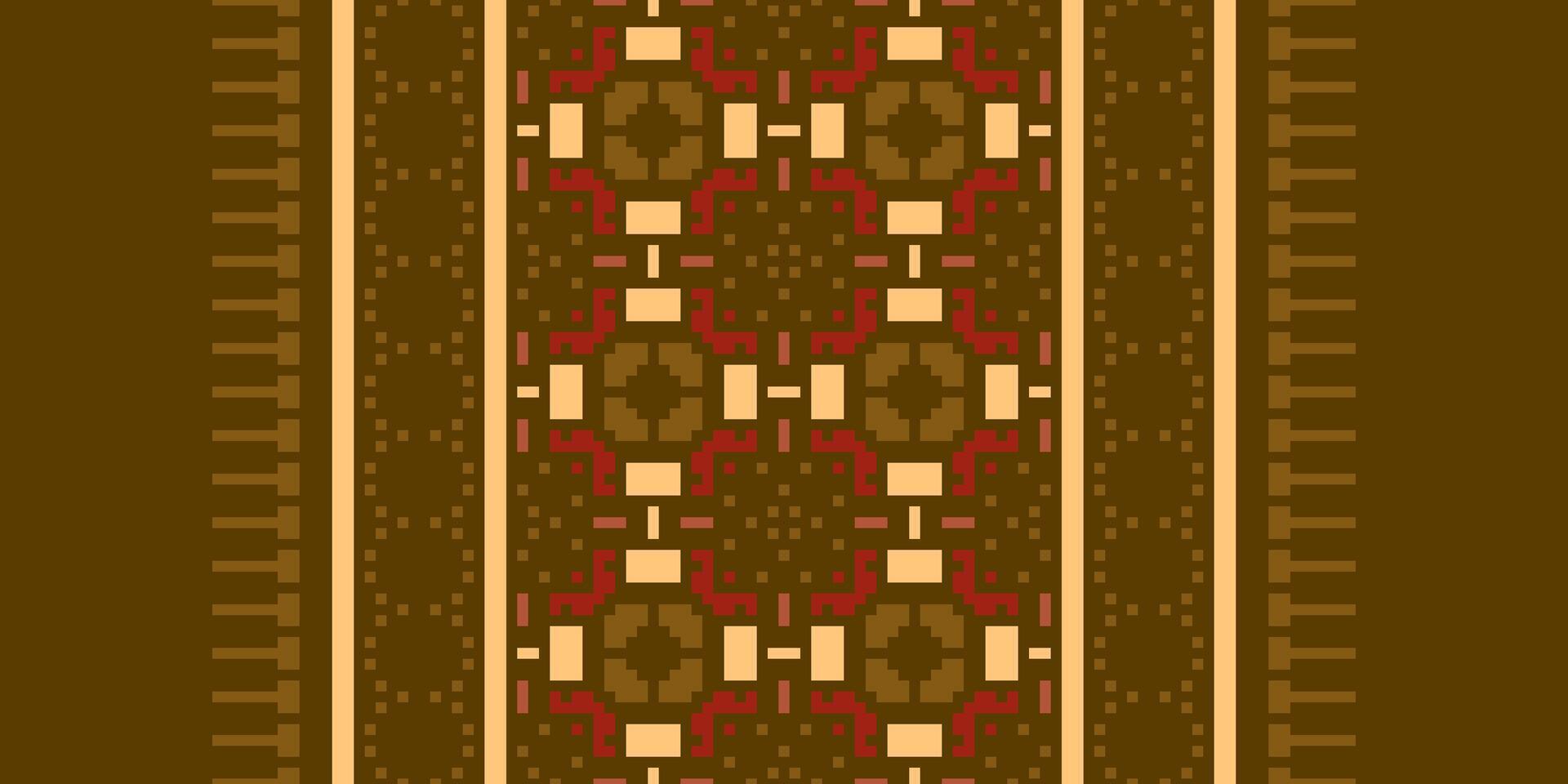 Dupatta pattern Seamless Bandana print silk Motif embroidery, Pixel Ikat embroidery Design for Print border embroidery ancient egypt vector