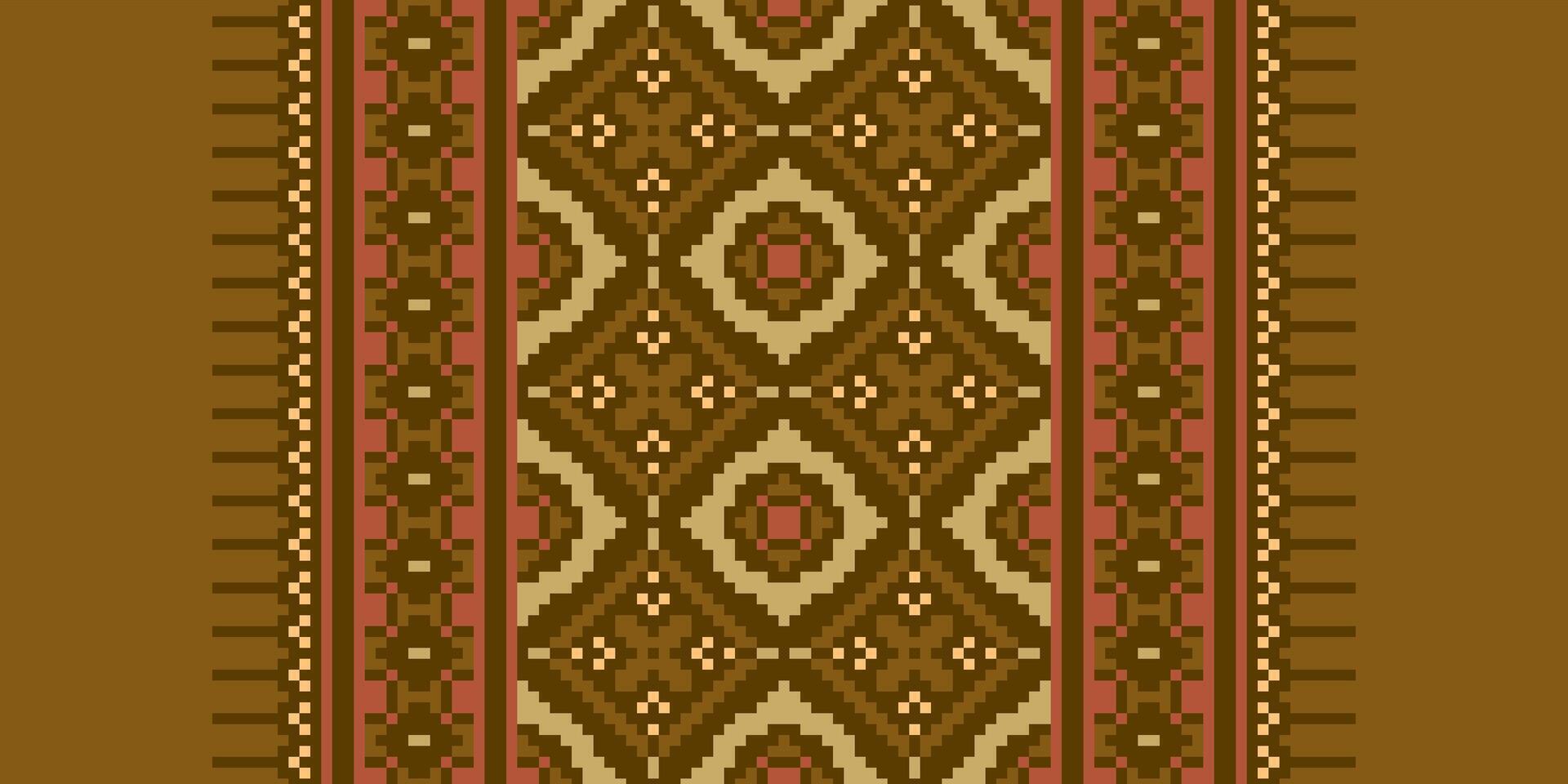 Dupatta pattern Seamless Bandana print silk Motif embroidery, Pixel Ikat embroidery Design for Print figure tribal ink on cloth patola sari vector