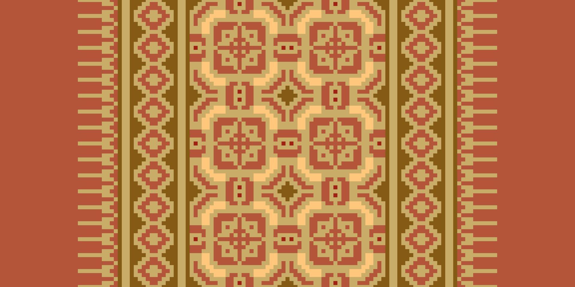 Dupatta pattern Seamless Bandana print silk Motif embroidery, Pixel Ikat embroidery Design for Print scandinavian pattern saree ethnic nativity gypsy pattern vector