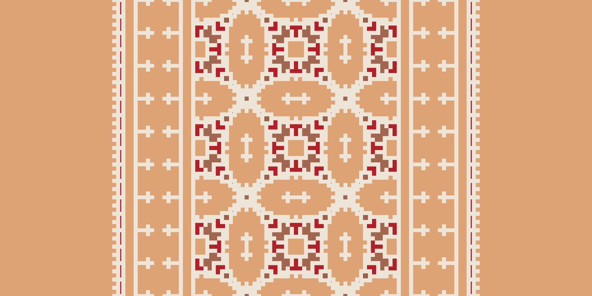 Motif folklore pattern Seamless Mughal architecture Motif embroidery, Pixel Ikat embroidery Design for Print pattern vintage flower folk navajo patchwork pattern vector