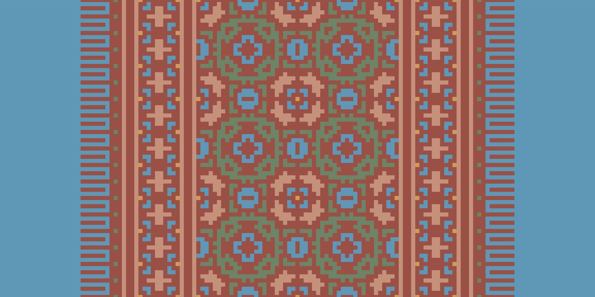 Dupatta pattern Seamless Australian aboriginal pattern Motif embroidery, Pixel Ikat embroidery Design for Print figure tribal ink on cloth patola sari vector