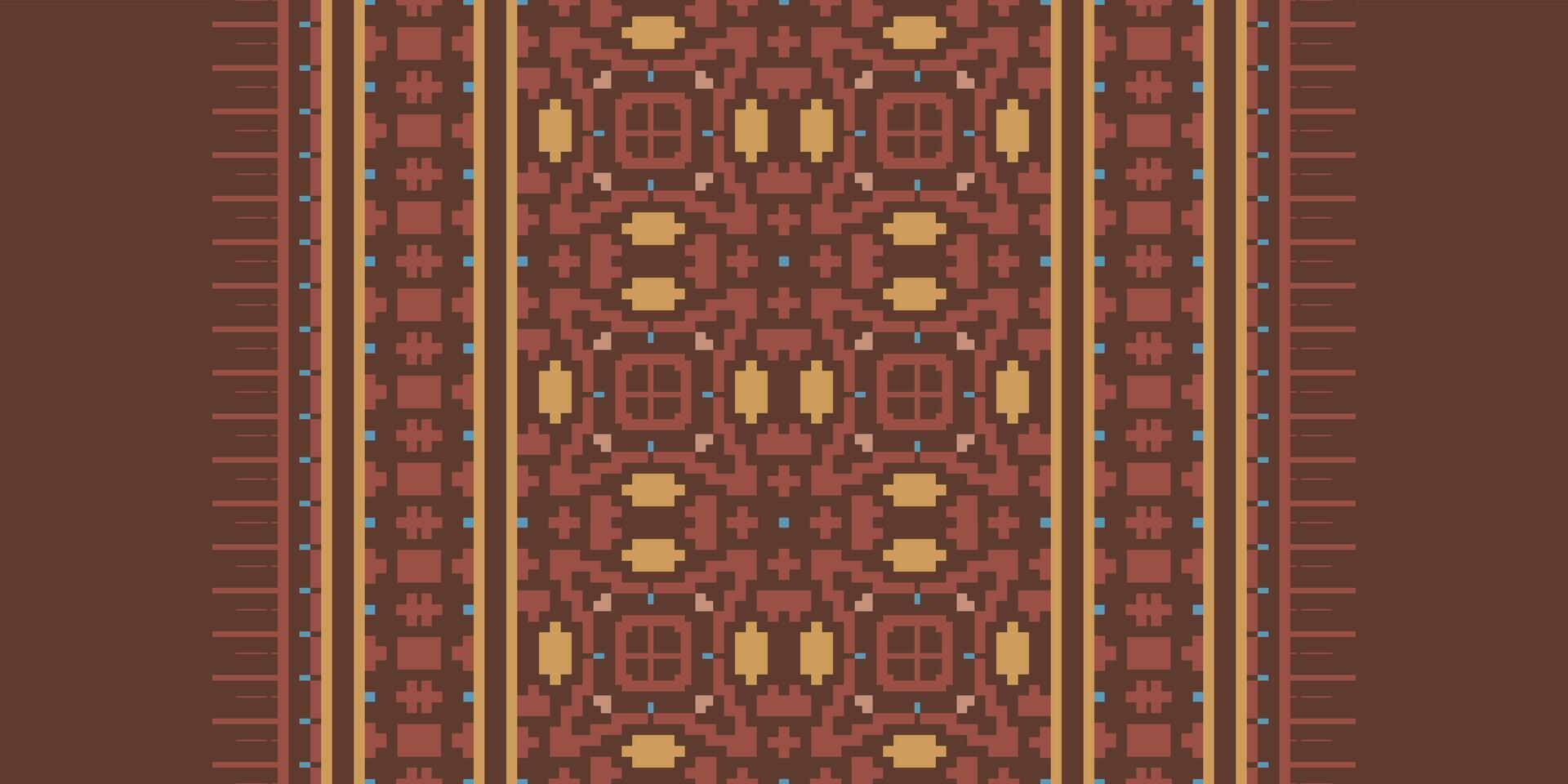 Dupatta pattern Seamless Australian aboriginal pattern Motif embroidery, Pixel Ikat embroidery Design for Print egyptian pattern tibetan mandala bandanna vector