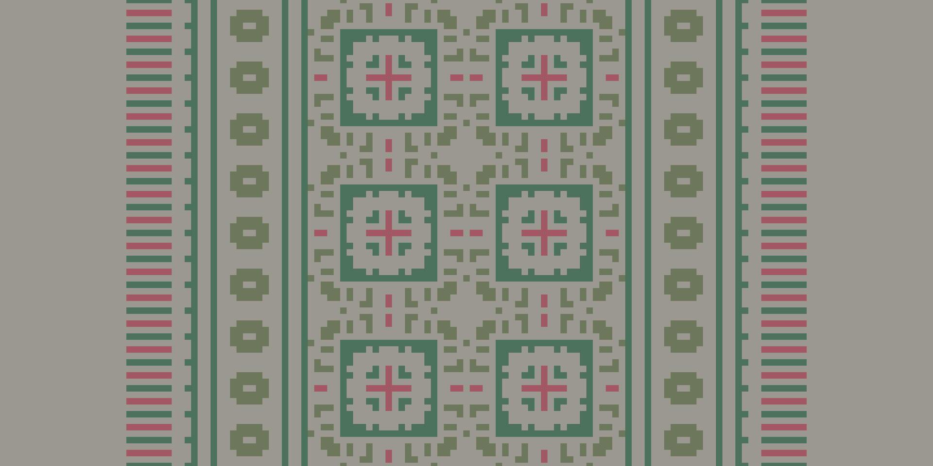 Dupatta pattern Seamless Scandinavian pattern Motif embroidery, Pixel Ikat embroidery Design for Print indonesian batik motif embroidery native american kurta mughal design vector