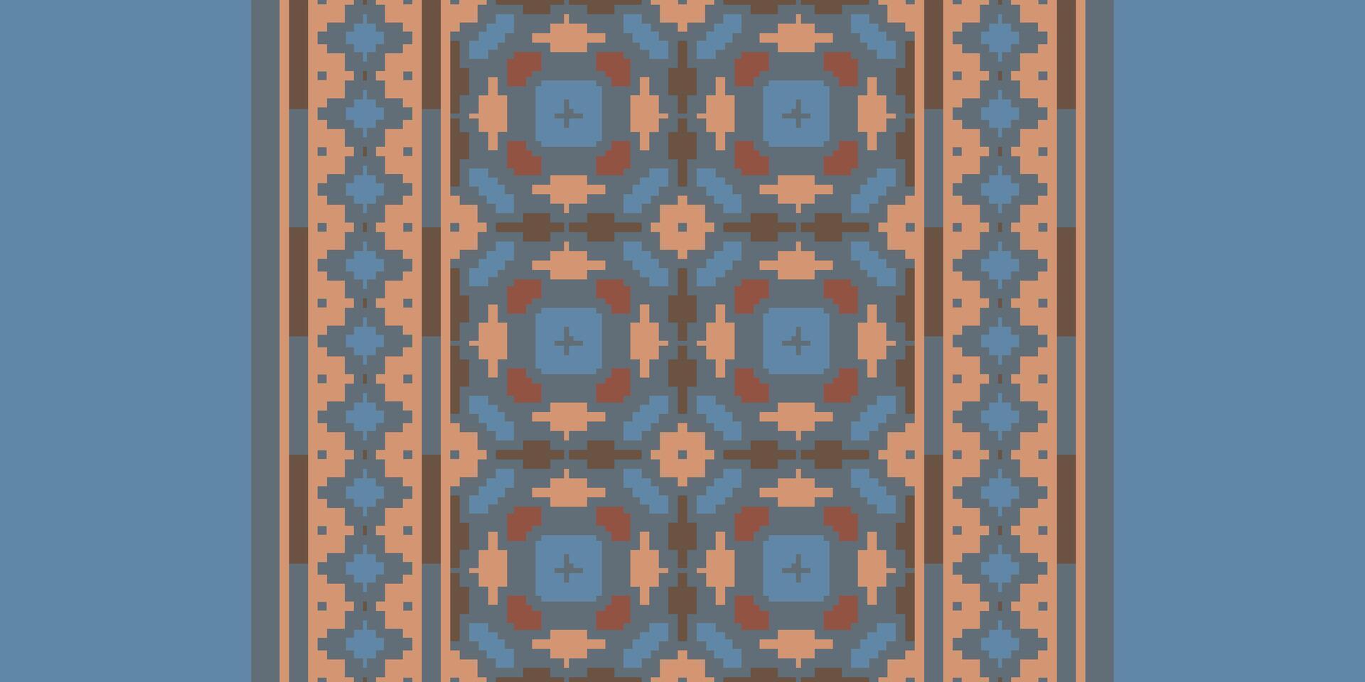 Dupatta pattern Seamless Mughal architecture Motif embroidery, Pixel Ikat embroidery Design for Print scandinavian pattern saree ethnic nativity gypsy pattern vector