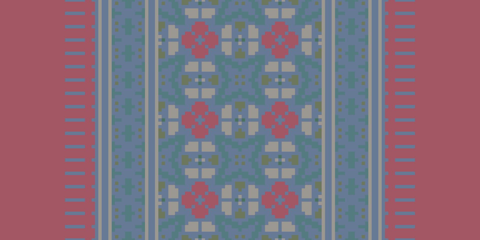 Dupatta pattern Seamless Scandinavian pattern Motif embroidery, Pixel Ikat embroidery Design for Print kurta pattern mughal motifs tapestry pattern floral repeat vector