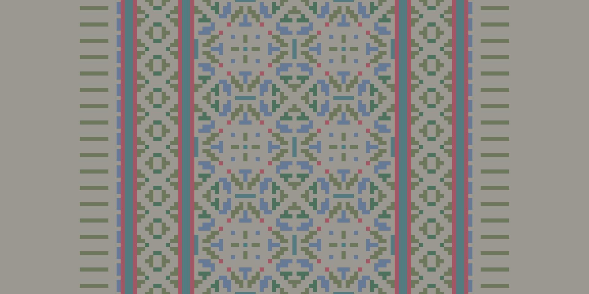 Dupatta pattern Seamless Scandinavian pattern Motif embroidery, Pixel Ikat embroidery Design for Print endless arabesque cloth dupatta shawl bandana print silk kurta men vector