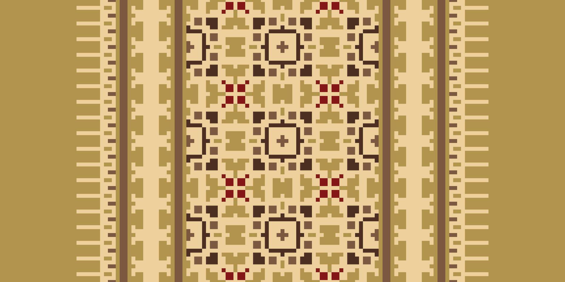 Motif folklore pattern Seamless Mughal architecture Motif embroidery, Pixel Ikat embroidery Design for Print egyptian pattern tibetan mandala bandanna vector