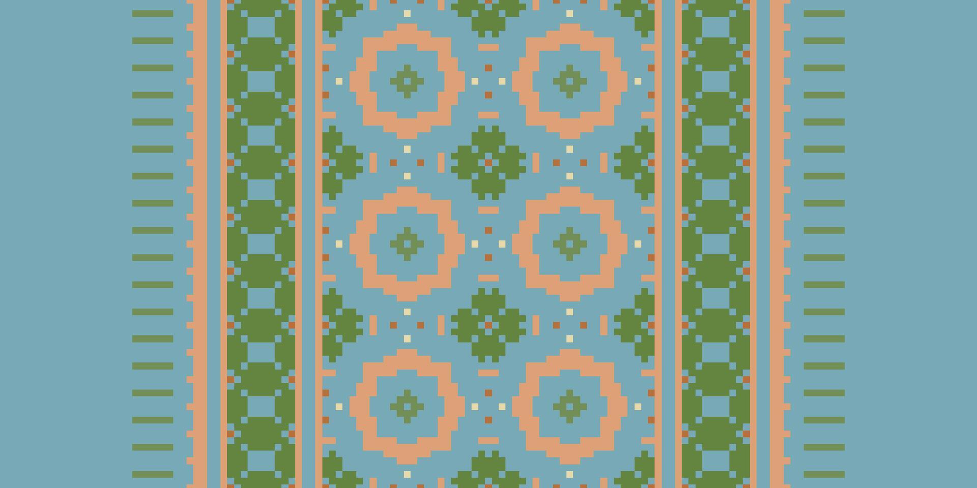 Dupatta pattern Seamless Scandinavian pattern Motif embroidery, Pixel Ikat embroidery Design for Print border embroidery ancient egypt vector