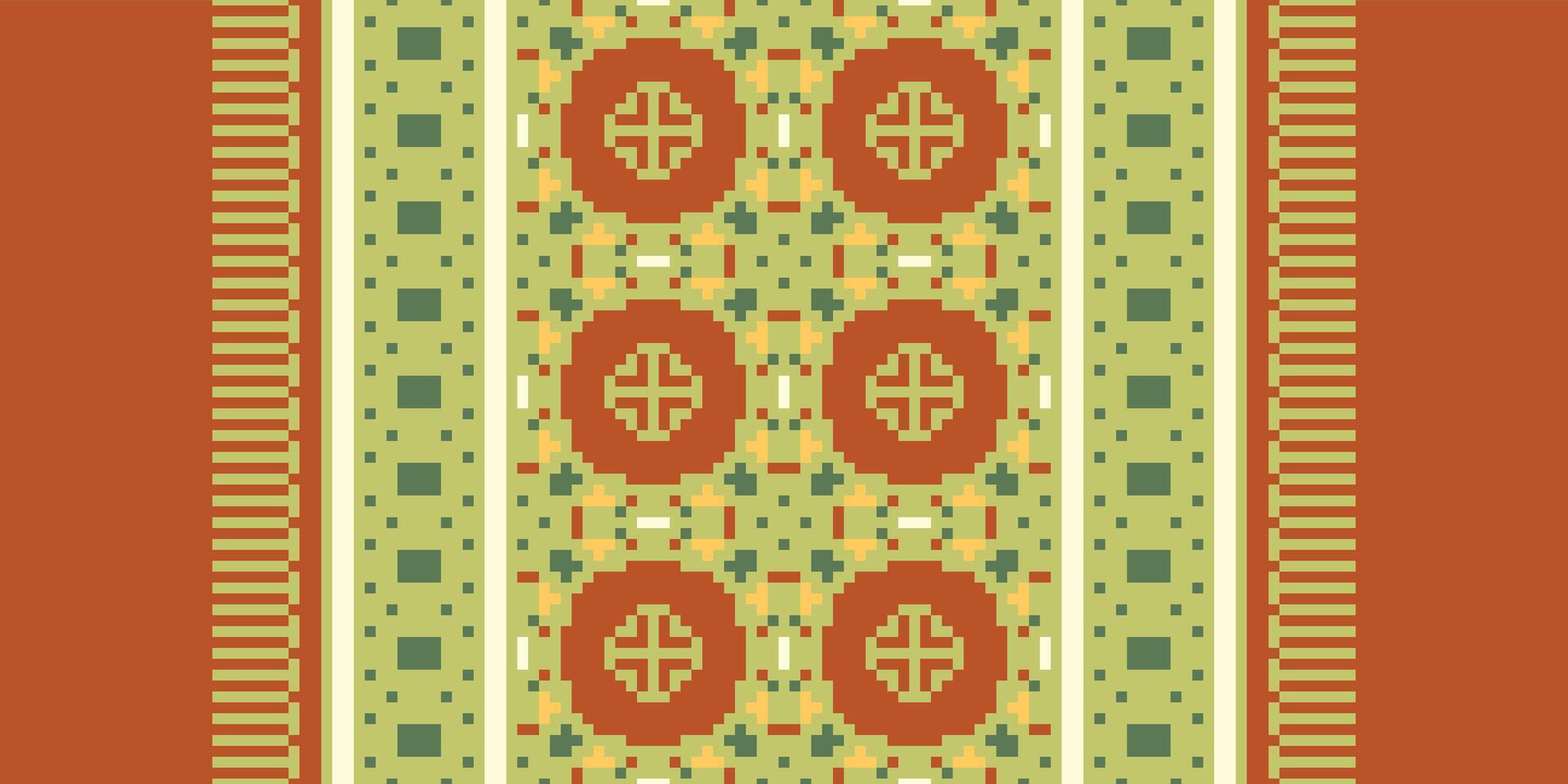 Ancient patterns Seamless Native American, Motif embroidery, Pixel Ikat embroidery Design for Print figure tribal ink on cloth patola sari vector