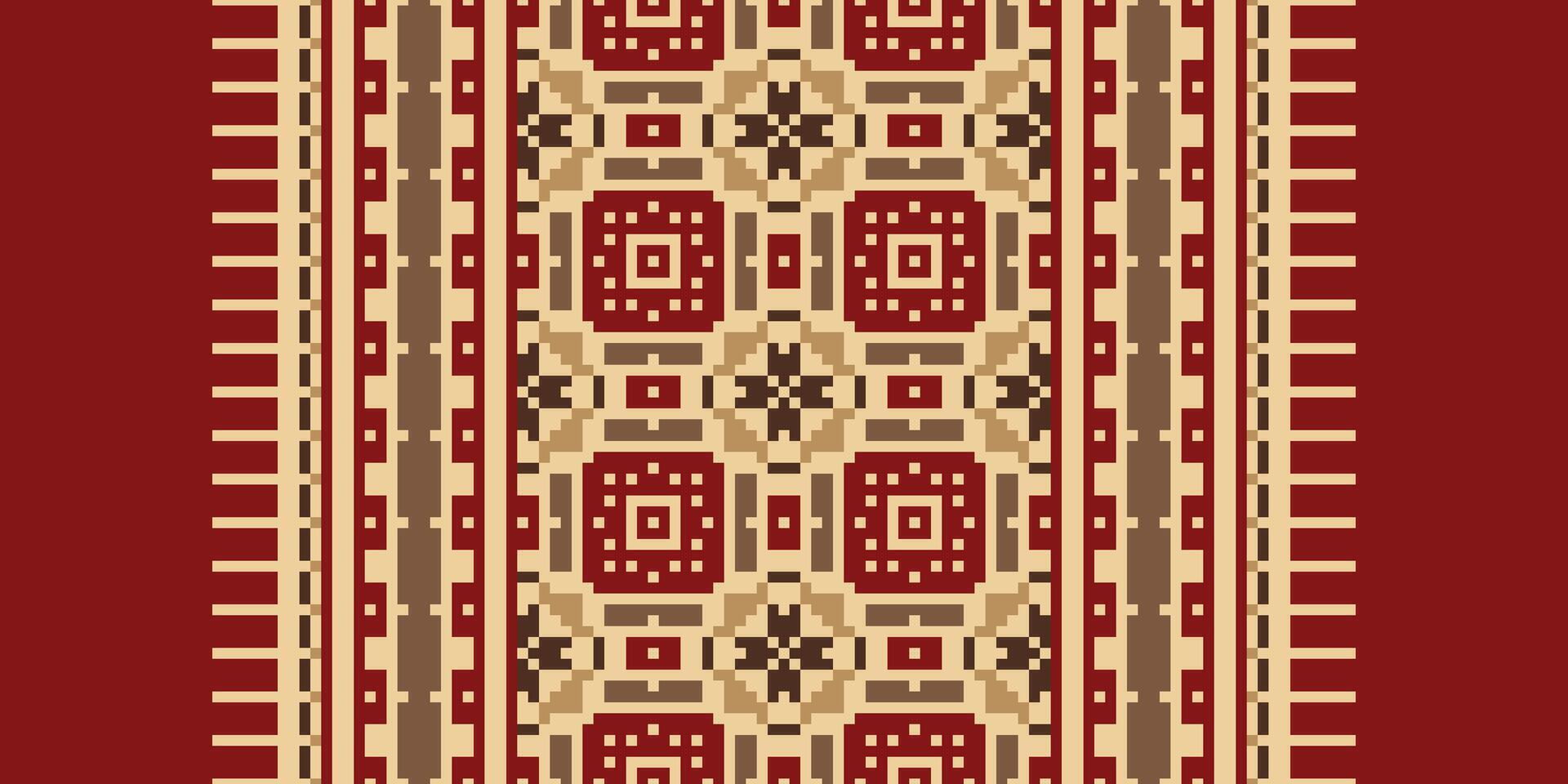 Motif folklore pattern Seamless Scandinavian pattern Motif embroidery, Pixel Ikat embroidery Design for Print Texture fabric saree sari carpet. kurta patola saree vector