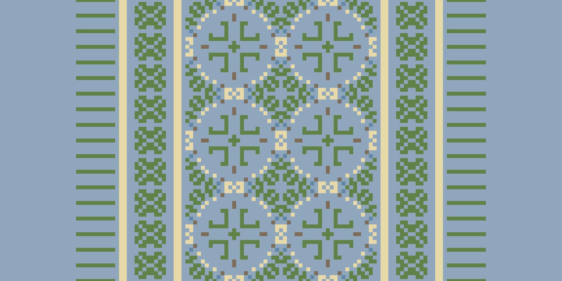 Ancient patterns Seamless Bandana print silk Motif embroidery, Pixel Ikat embroidery Design for Print tapestry floral kimono repeat pattern lacing spanish motif vector
