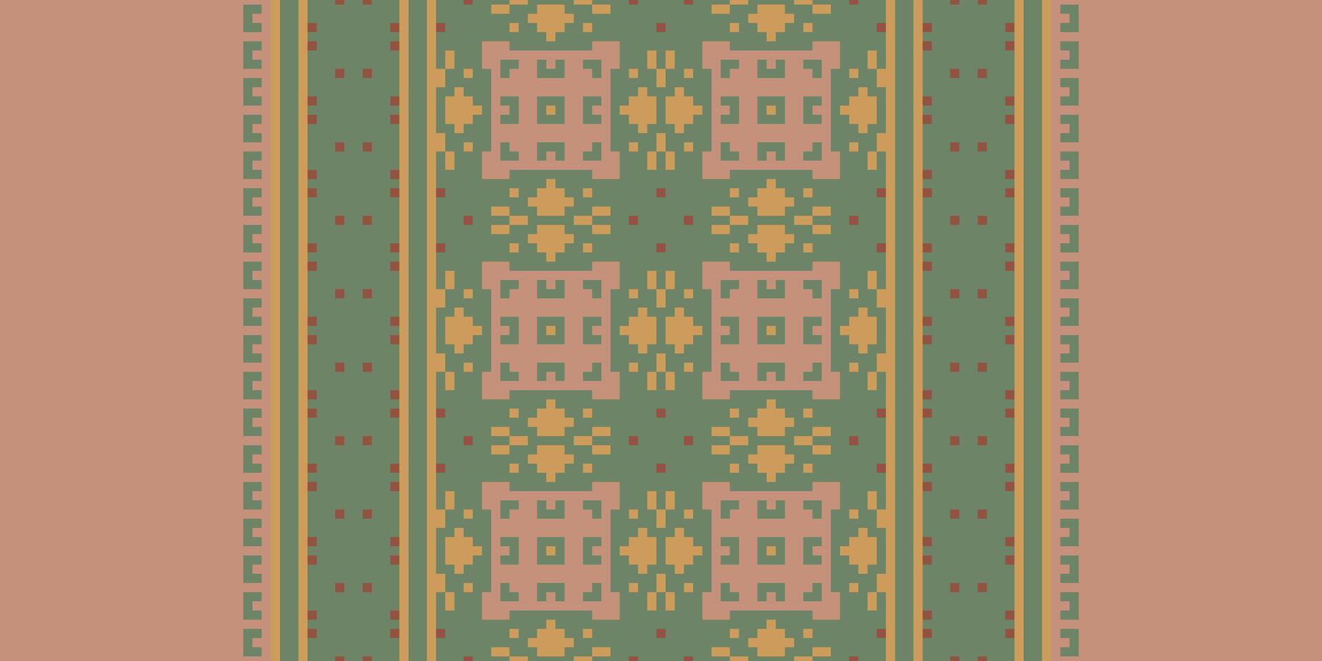 Ancient patterns Seamless Australian aboriginal pattern Motif embroidery, Pixel Ikat embroidery Design for Print pattern vintage flower folk navajo patchwork pattern vector
