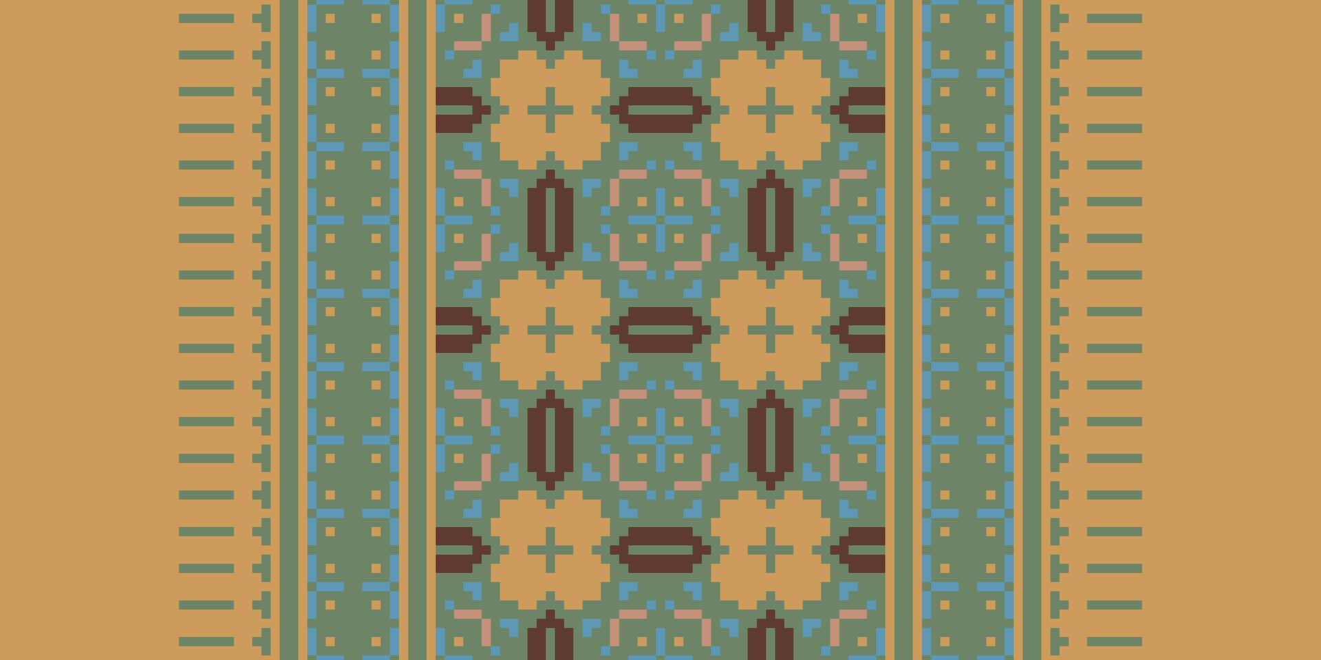 Ancient patterns Seamless Australian aboriginal pattern Motif embroidery, Pixel Ikat embroidery Design for Print endless arabesque cloth dupatta shawl bandana print silk kurta men vector