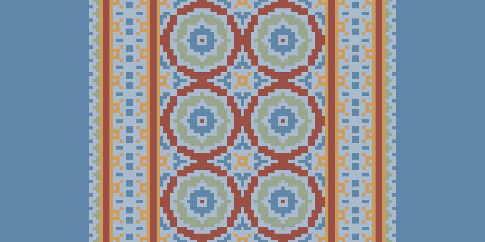 Ancient patterns Seamless Scandinavian pattern Motif embroidery, Pixel Ikat embroidery Design for Print indigenous art aboriginal art pattern floral kurti mughal border vector