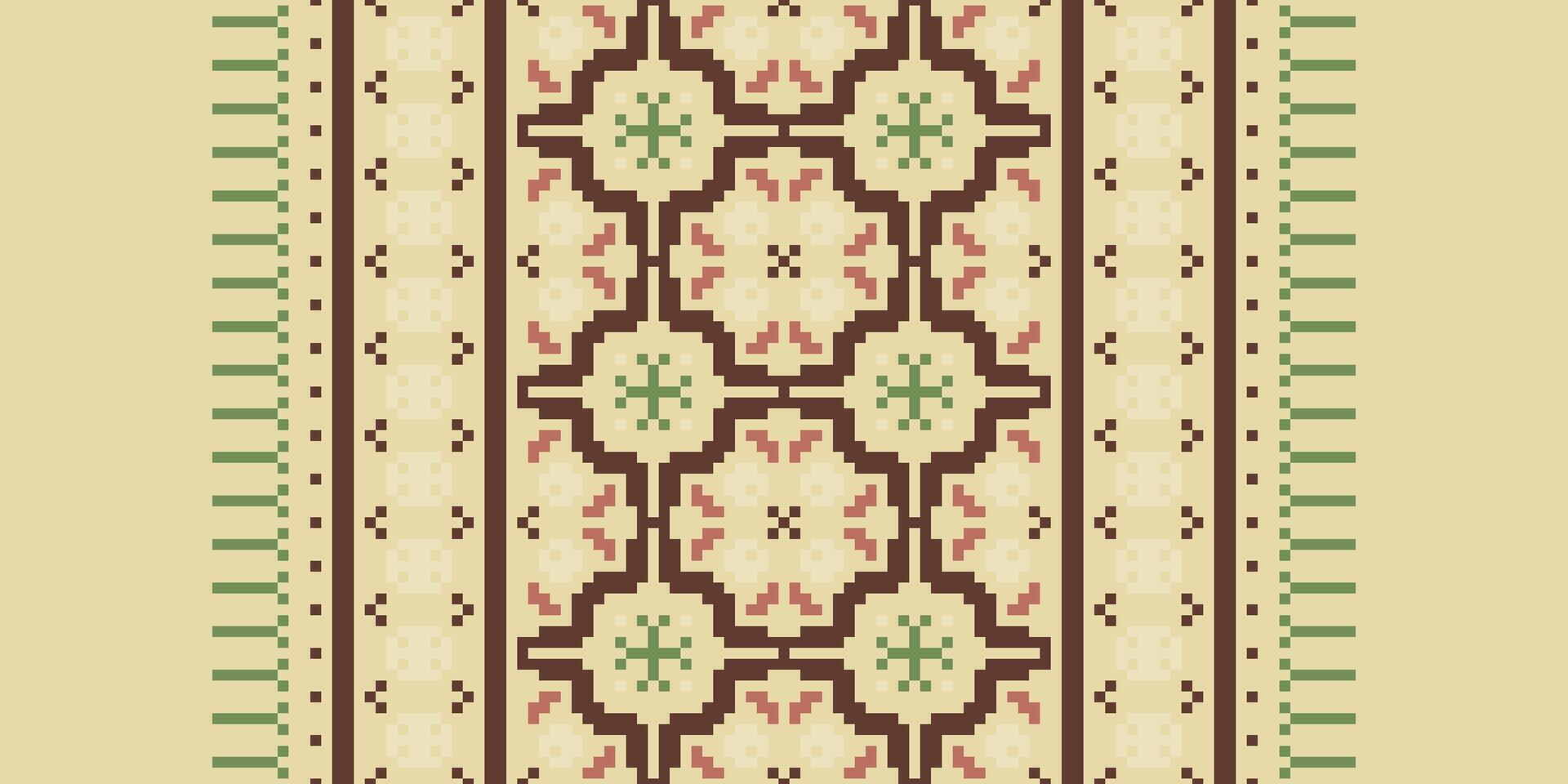 Bukhara pattern Seamless Native American, Motif embroidery, Pixel Ikat embroidery Design for Print indonesian batik motif embroidery native american kurta mughal design vector