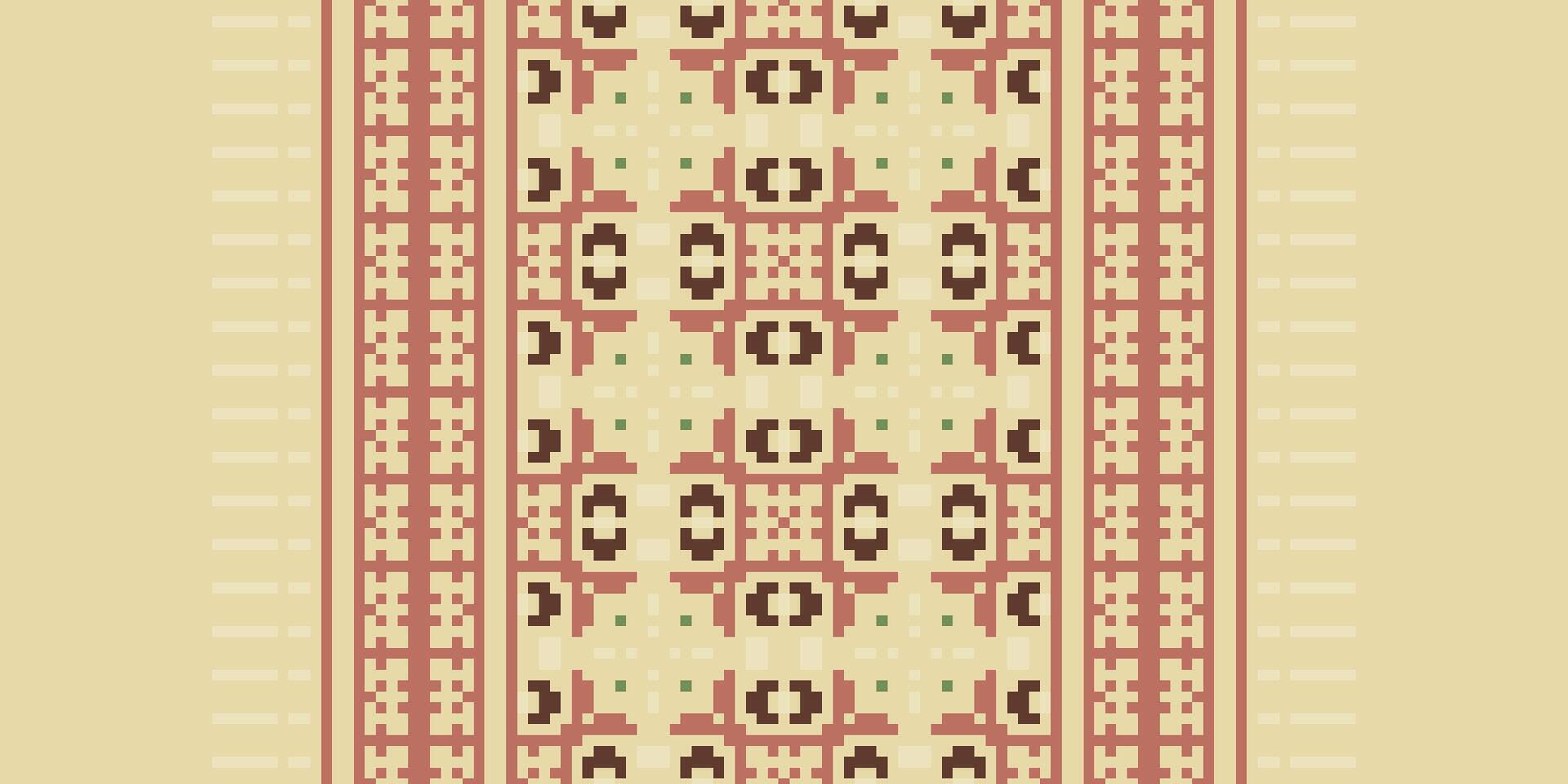 Bukhara pattern Seamless Native American, Motif embroidery, Pixel Ikat embroidery Design for Print vyshyvanka placemat quilt sarong sarong beach kurtis Indian motifs vector