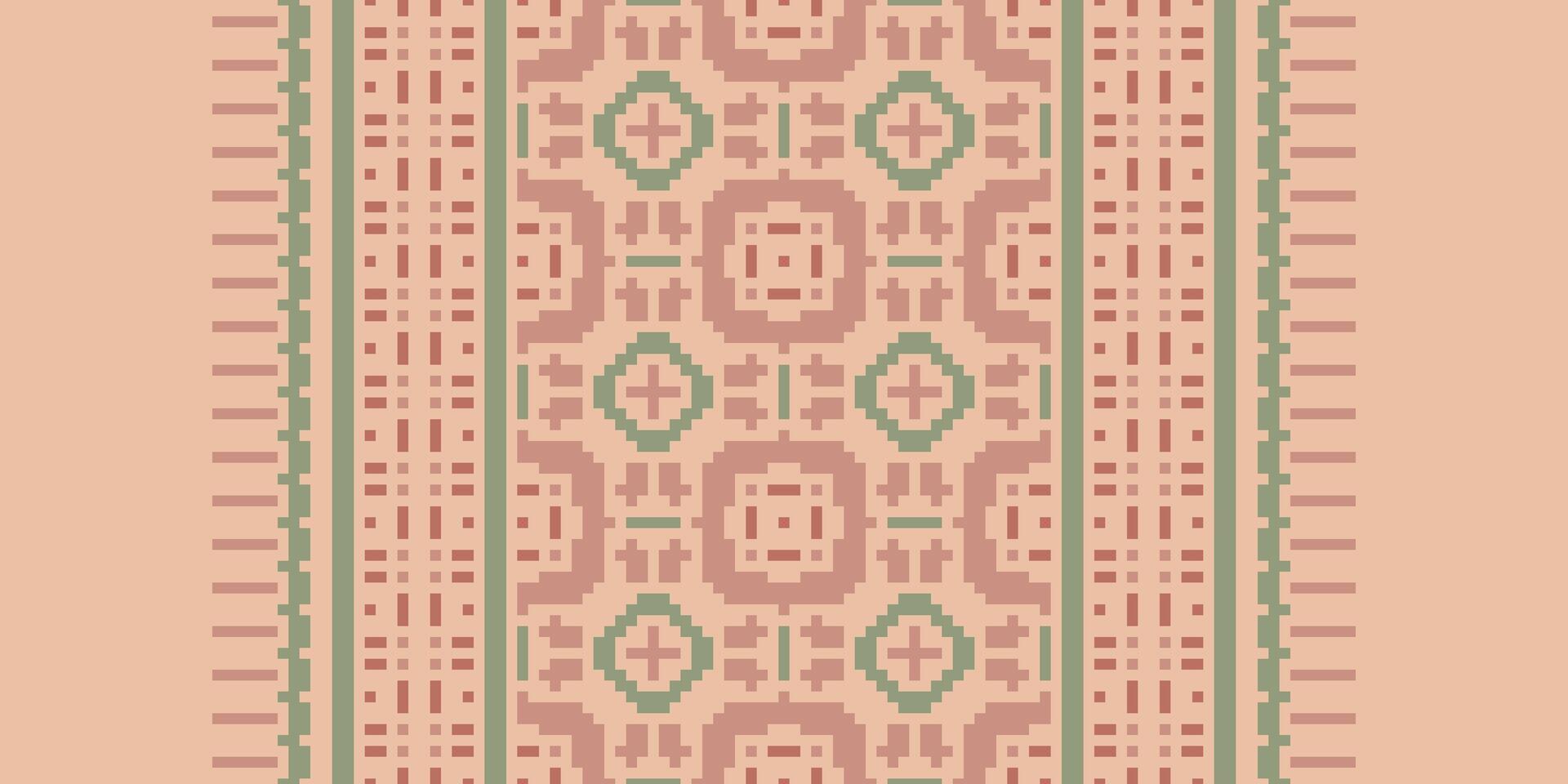Bukhara pattern Seamless Bandana print silk Motif embroidery, Pixel Ikat embroidery Design for Print egyptian pattern tibetan mandala bandanna vector