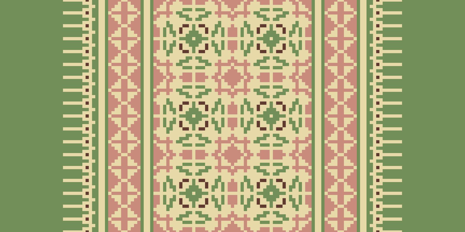 Bukhara pattern Seamless Bandana print silk Motif embroidery, Pixel Ikat embroidery Design for Print pattern vintage flower folk navajo patchwork pattern vector