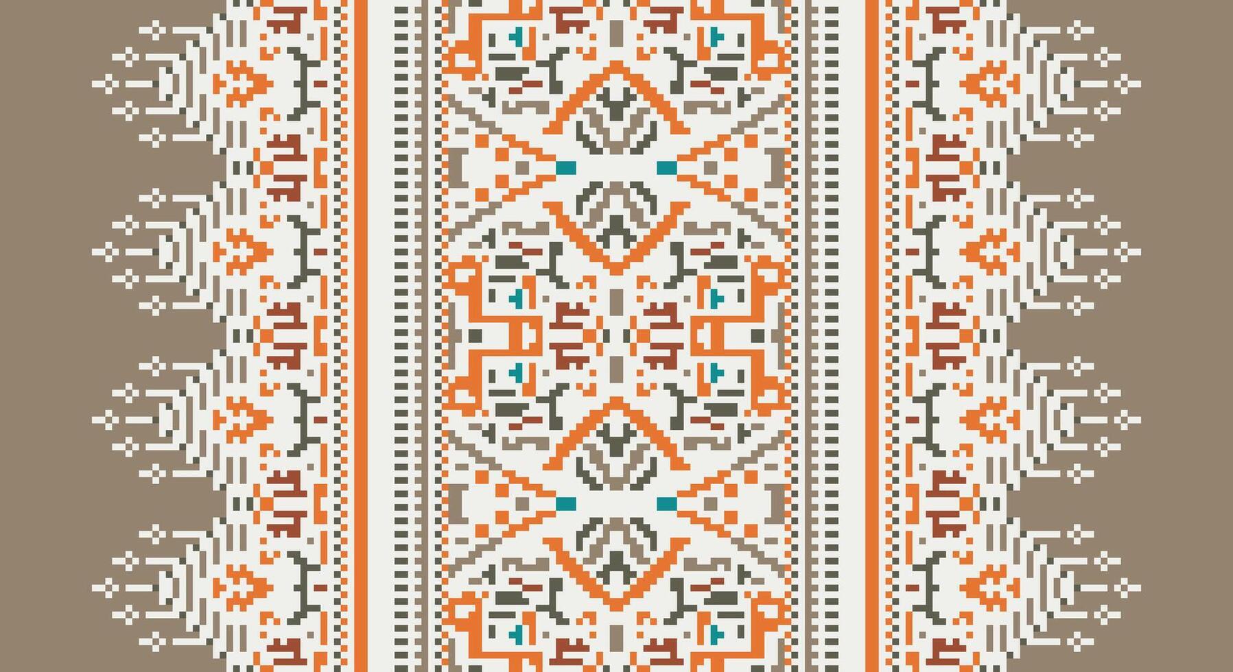 Bukhara pattern Seamless Bandana print silk Motif embroidery, Pixel Ikat embroidery Design for Print lace pattern seamless pattern vintage shibori jacquard seamless vector