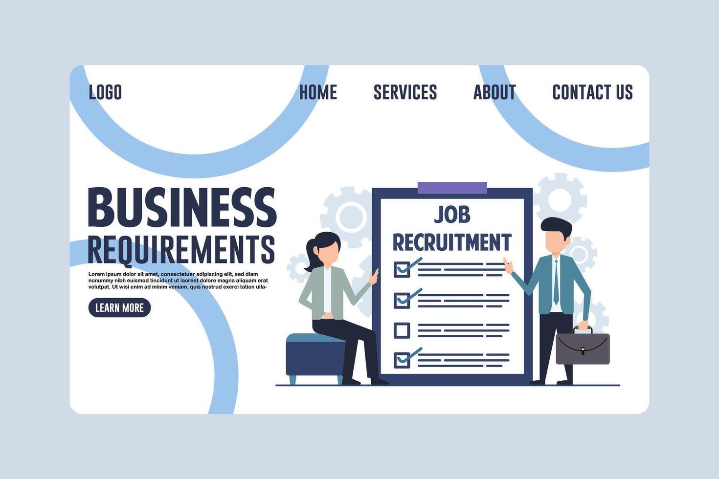 Landing Page Business Requirements Concept Design Illustration vector
