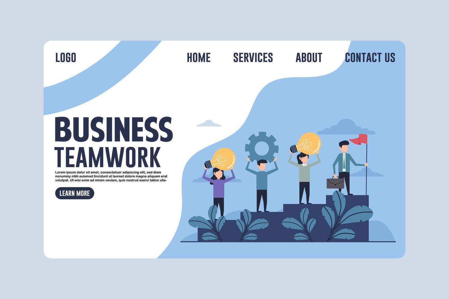 Landing Page Business Teamwork Concept Design Illustration vector