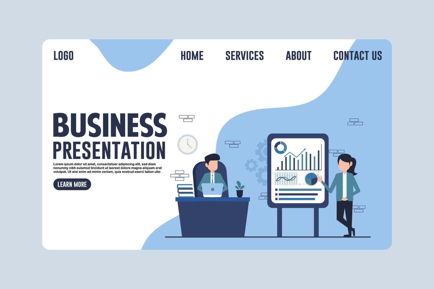 Engaging Business Presentation - Interactive Corporate Web Template vector