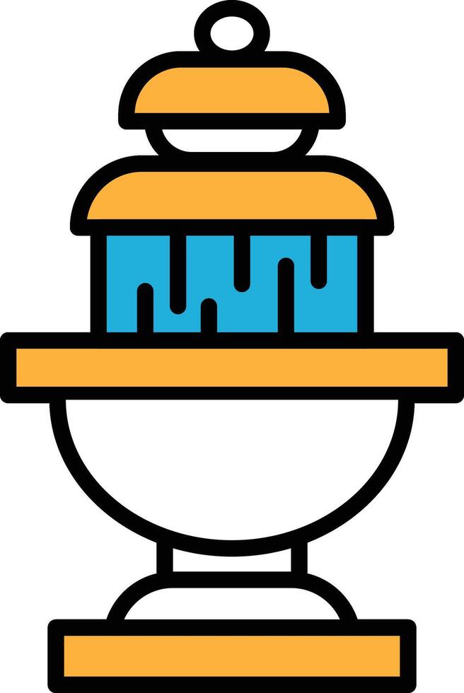 A fountain with a large water spout vector