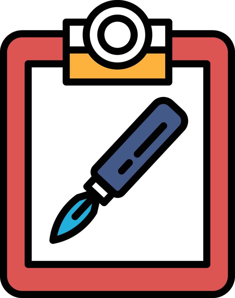 A clipboard with a pen on it vector