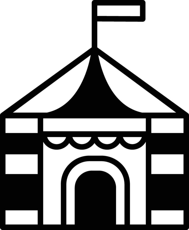 A black and white drawing of a circus tent vector
