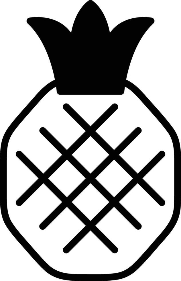 A pineapple with a green leaf on top vector