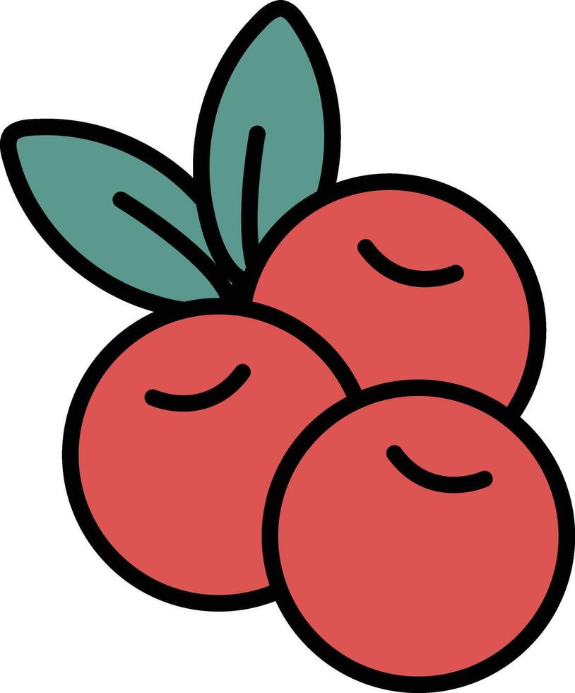 Three red tomatoes with green leaves on top vector