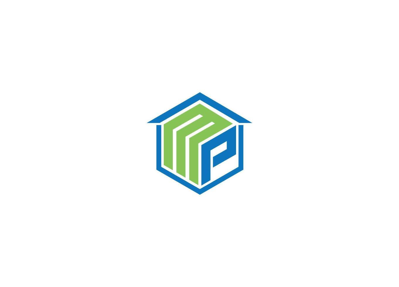 MP minimalist modern logo design icon template vector