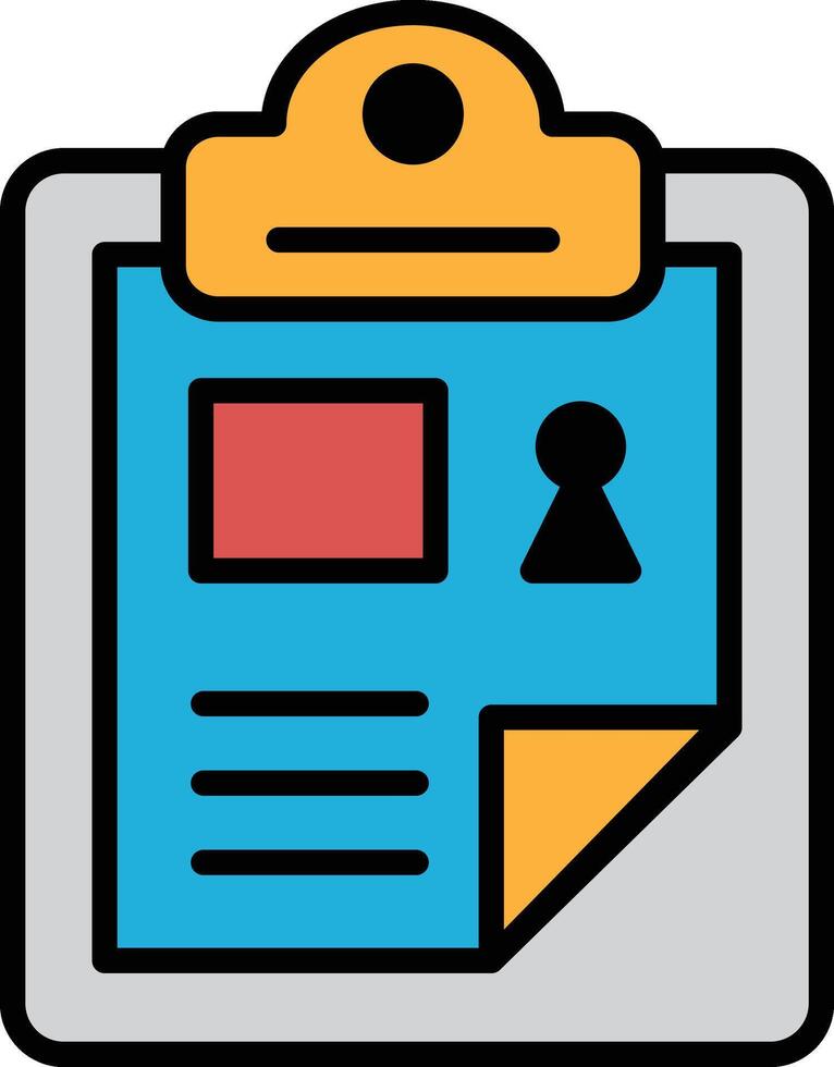 A clipboard with a picture of a person and a lock on it vector
