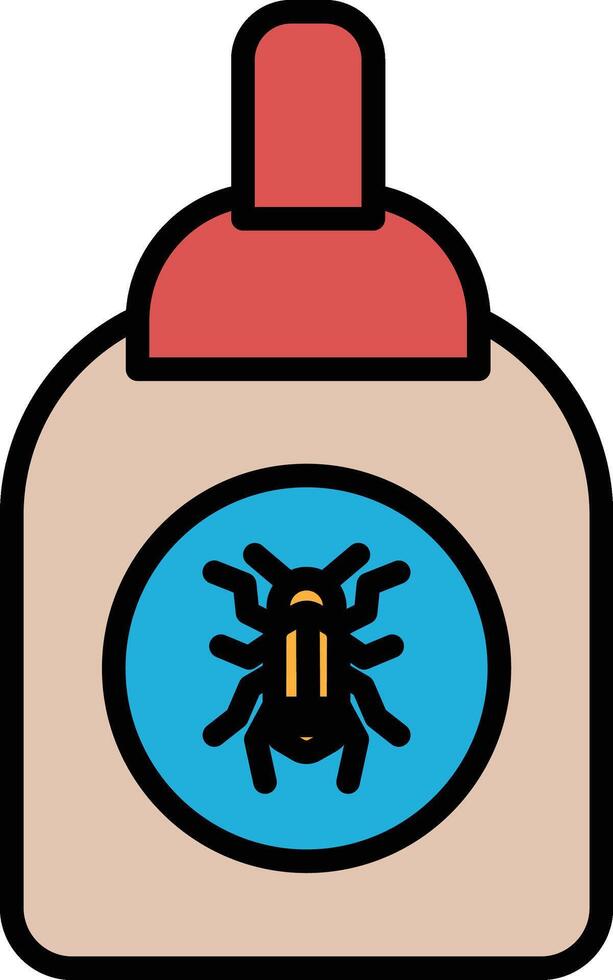 A bottle of bug spray with a bug on the label vector