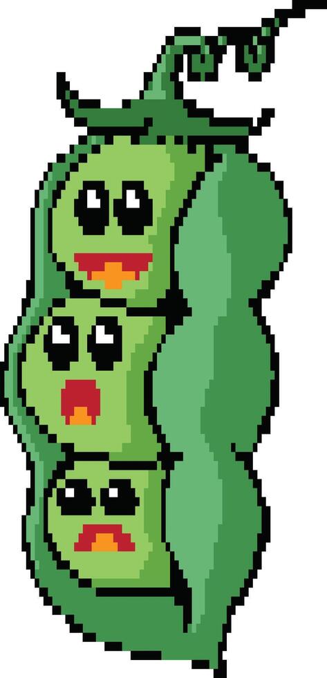 peas retro pixel art illustration vector