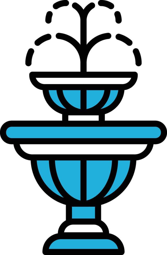 A fountain with a large water spout vector
