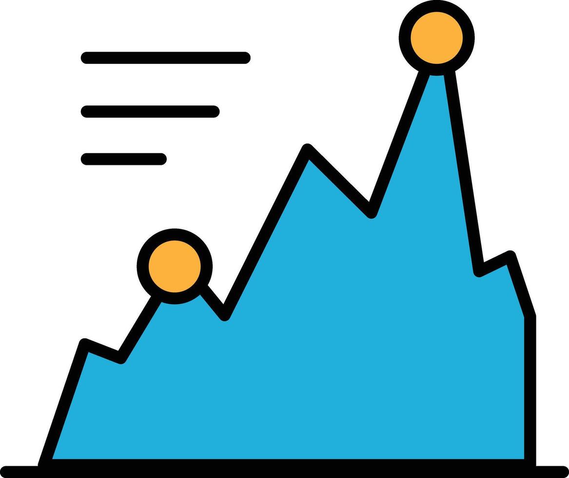 A graph with a circle in the middle and a mountain range in the background vector