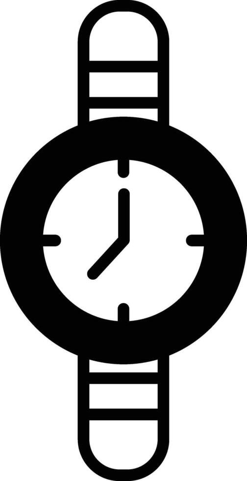 A watch with the time The watch is black and white vector