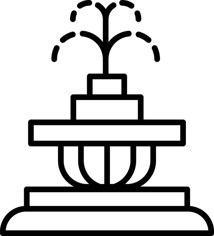 A fountain with a large water spout vector