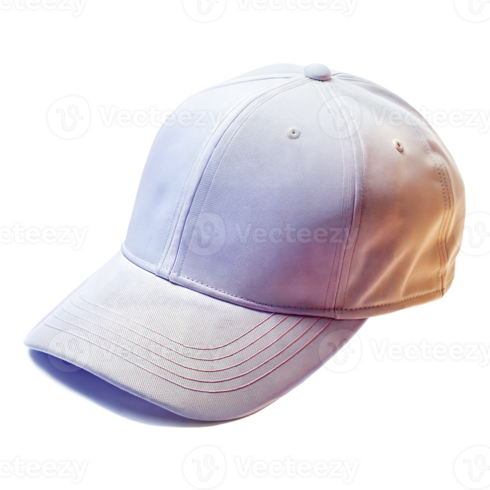 White baseball cap isolated on transparent background png
