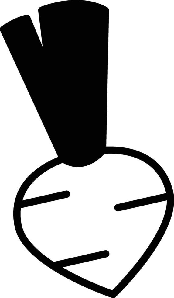 Radish icon in white and black style. vector