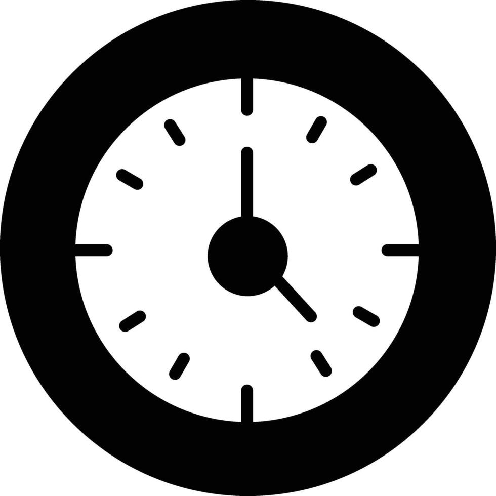 Clock icon in white and black style. vector