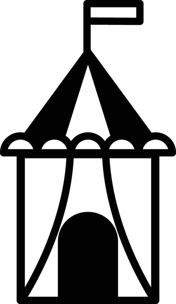 A black and white drawing of a circus tent vector