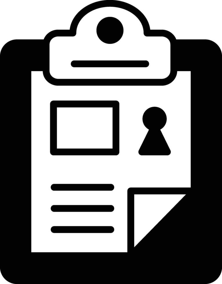 A clipboard with a picture of a person and a lock on it vector