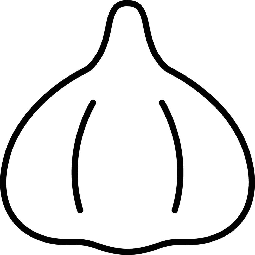 A white and black drawing of a garlic bulb vector