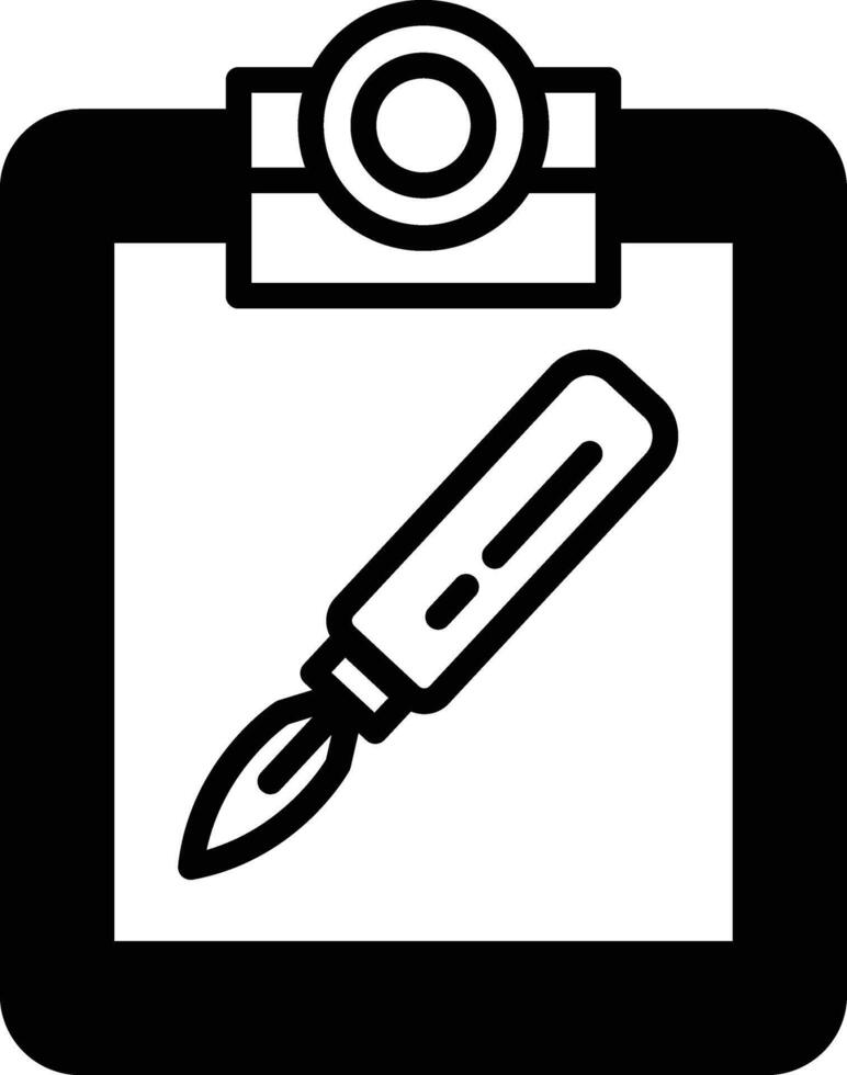 A clipboard with a pen on it vector