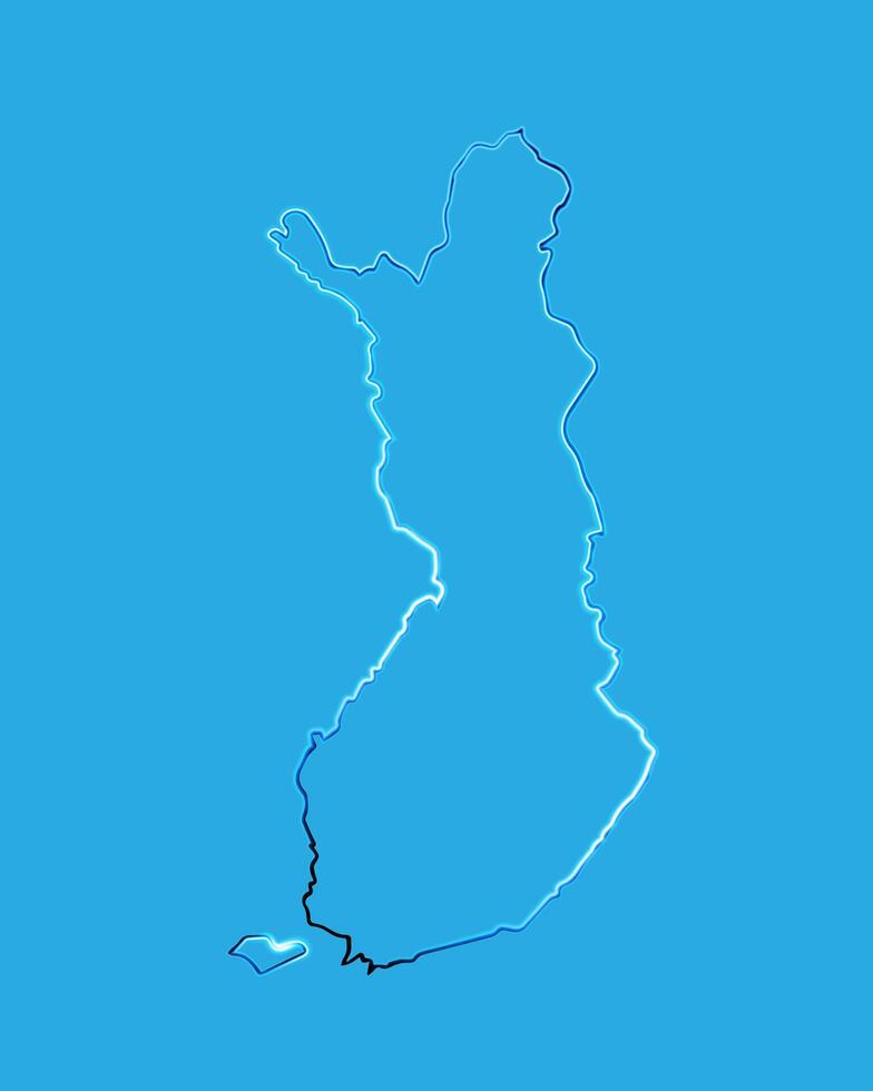 Illustration of Finland map with neon effect. vector