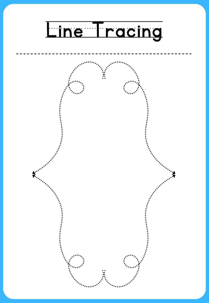 HAND DRAWN LNE TRACING PRACTICE FOR KIDS vector