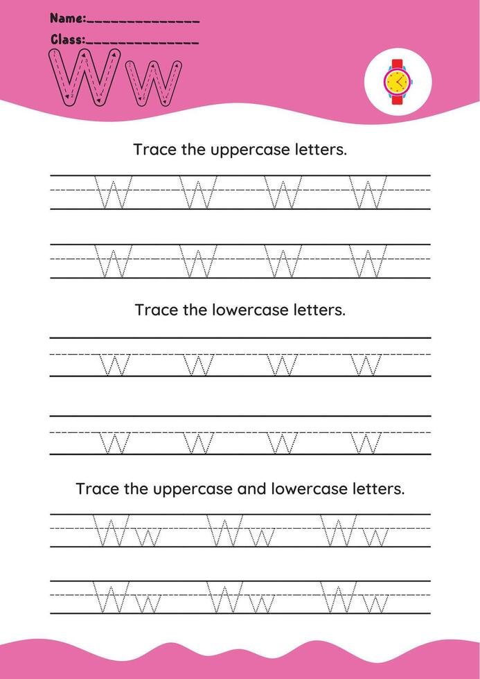hand drawn letter tracing A TO Z for kids hand practicing vector