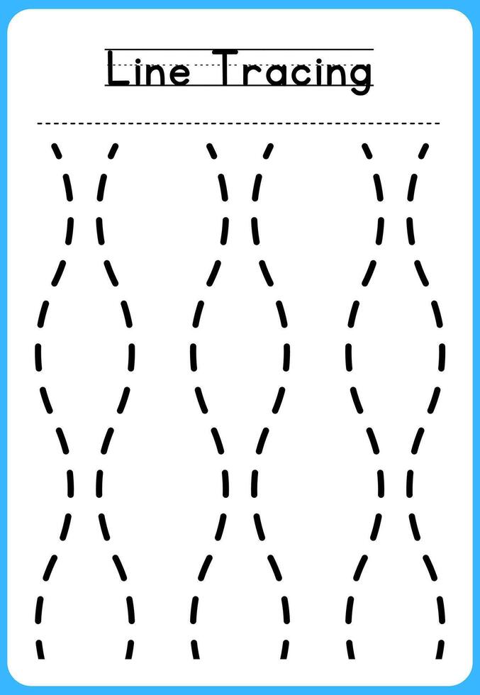 HAND DRAWN LNE TRACING PRACTICE FOR KIDS vector